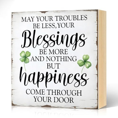 May Your Troubles Be Less And Your Blessings Be Wood Box Sign - color: white023