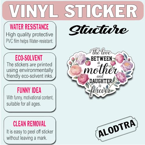 (3PCS) The Love Between a Mother and Daughter is Forever Vinyl Sticker Pack Durable Waterproof Stickers for Laptop Water Bottle Car Bumper Phone Case - color: The Love Between a Mother and Daughter is Forever