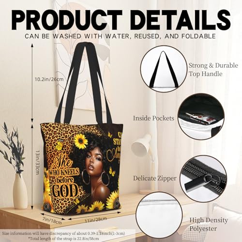 Bible Tote Bags For Women Religious Church Bag Christian Tote Bags Inspirational For Women Organizer Christian Gift - color: African Women