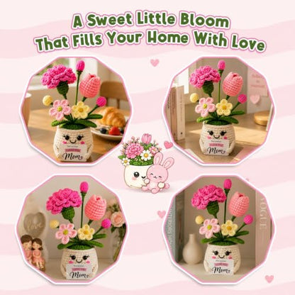 Cute Crochet Flower Gifts for Mom, Remember I Love You Mom Birthday Gifts - color: Mom