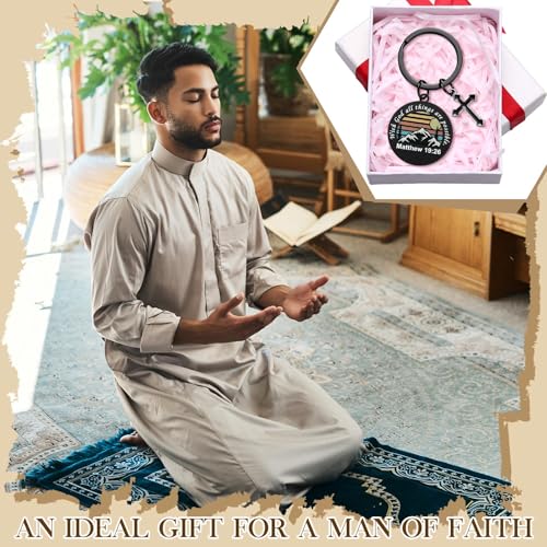 Tondiamo 12 Pcs Christian Bible Verse Keychains for Men Inspirational Religious Confirmation Gifts Bulk Father Day for Men Christian Cross Scripture Stuff
