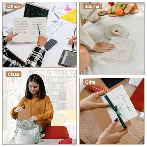 ZCZN 5 Pack A5 Kraft Notebooks Bulk, 8.15x5.5 Inches Lined Paper Journaling Notebooks, Notebooks for Work, Composition Notebooks for School, Journal Notebooks for Office, 60 Pages