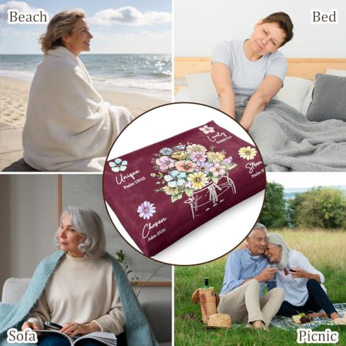Christian Birthday Gifts for Women, Burgundy Christian Blanket with Flowers - color: Burgundy, size: 60"x50"
