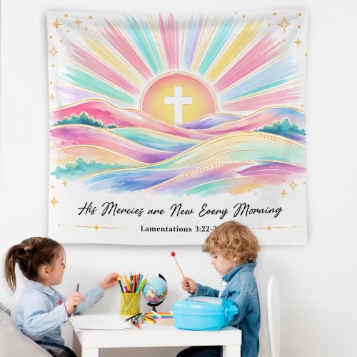 WNAGT Pastel Sun Christian Tapestry Wall Hanging 50x60 Inch - color: J