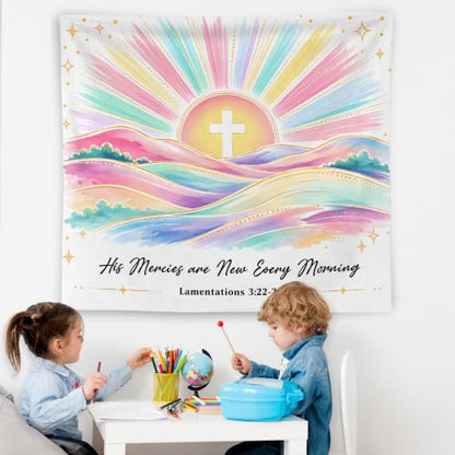 WNAGT Pastel Sun Christian Tapestry Wall Hanging 50x60 Inch - color: J
