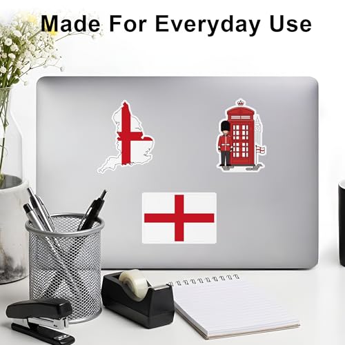 [3PCS] England Flag Sticker, England Stickers, Luggage Stickers, Bold Red - color: England Flag Sticker