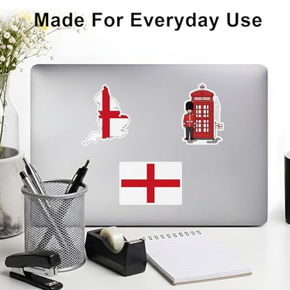 [3PCS] England Flag Sticker, England Stickers, Luggage Stickers, Bold Red - color: England Flag Sticker