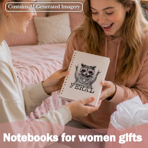 Funny Feral Raccoon Notebook Journal for Women Teen Girls Gifts - color: Raccoon