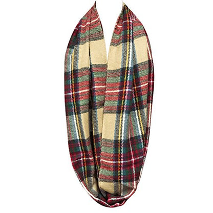 Wrapables Thick Knitted Winter Warm Infinity Scarf - color: Red and Green