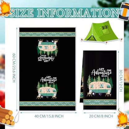 Boyiee 6 Pcs Camping Kitchen Towels Black Absorbent Dishcloth - color: Black Camping