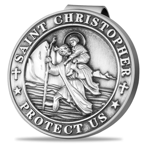 St Christopher Medal for Car Visor Clips, Catholic Gift for Drivers - size: 1PCS