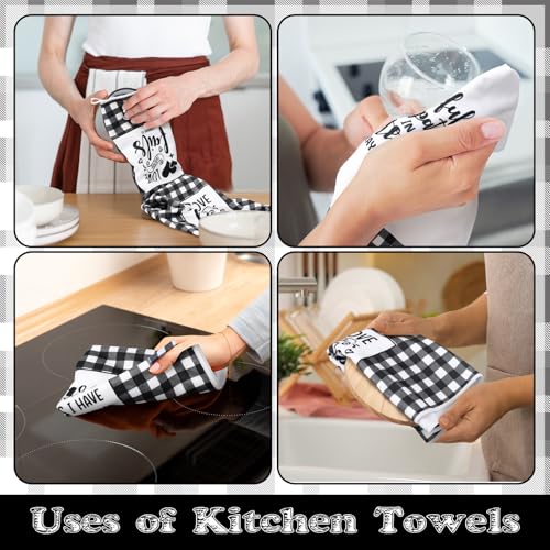 Hahafelt 8 Pcs Bible Verse Kitchen Towels Religious, Buffalo Plaid - style: Christian