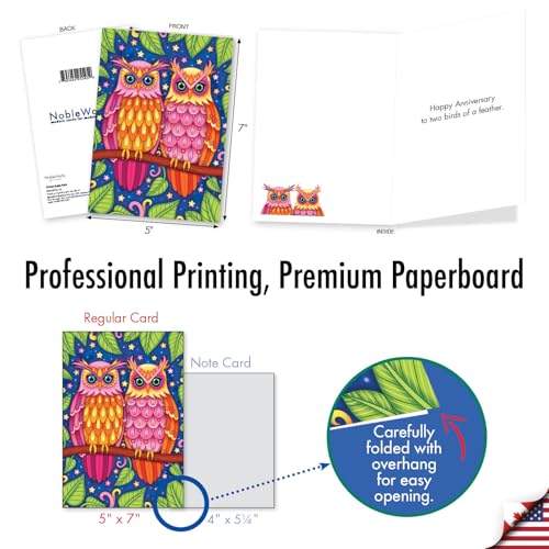 Best Card Co 1 Anniversary Greeting Card Birds of a Feather Owls C9321ANG - style: Birds Of A Feather