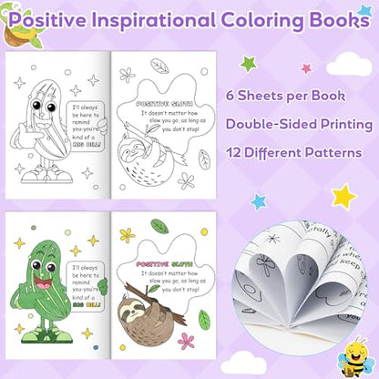 Dvbonike 24Pcs Positive Coloring Books Animal Inspirational Puns DIY Pages - color: D-positive (Puns)