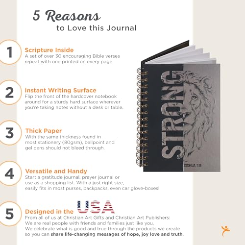 Christian Art Gifts Spiral Journal: Strong - Joshua 1:9
