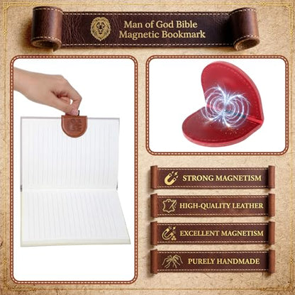 Epakh 8 Pcs Pastor Gift Man of God Leather Magnetic Bookmarks, Classic - style: Classic