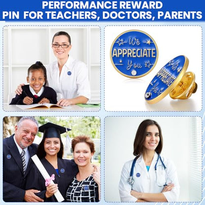 Ceenna 50 Pcs Employee of the Month Star Lapel Pins, We Appreciate You - style: We Appreciate You