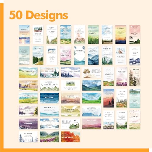Gethelud 100 PCS Bible Verse Cards, 50 Delicate Designs Mini Prayer Cards Water-color Style Motivational Inspirational Quote Cards for Religious Christian Woman - style: Watercolor Style -100pcs
