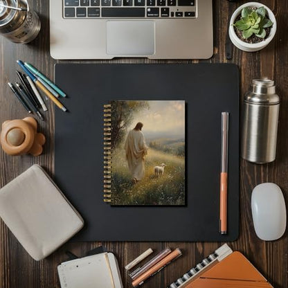Jesus Leaves The 99 Sheep Christian Bible Religious Inspirational Spiral Notebook Journal,Christian Jesus Church Prayer Notebook Gift for Girls Women, 5.5 x 8.3 Inches - color: 19Child
