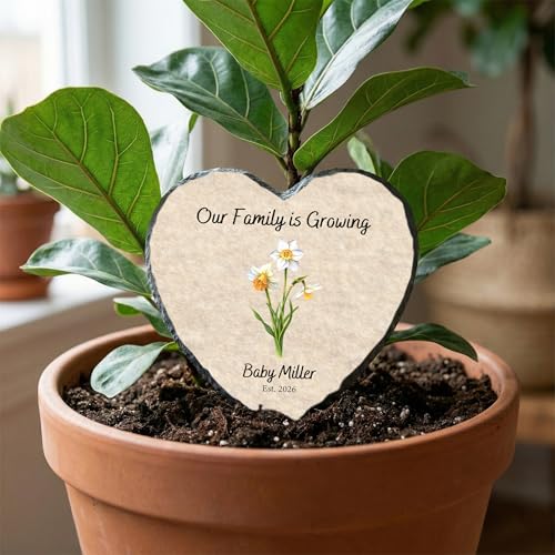Pregnancy Announcement Gift for Grandma Personalized - Custom Stone Plaque - Promoted to Grandma Gift for Nana, Mimi & Gigi - Unique Baby Reveal Keepsake with Name & Due Date Gifts (S-203) - color: S-203