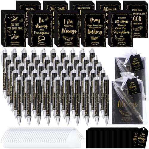 Qeeenar 200 Pcs Christian Gift Bulk Set Bible Verse, Black, Fresh - color: Black, style: Fresh