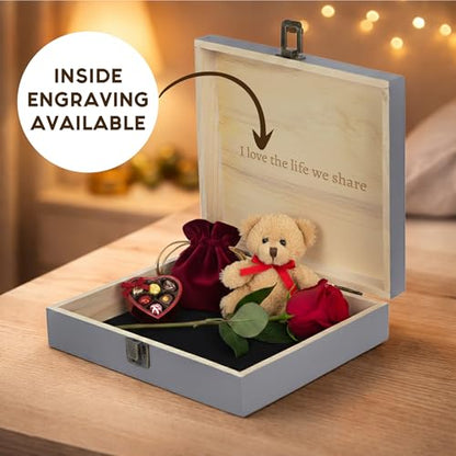 Personalized Anniversary Box, Engraved Wooden Keepsake Box for Couples - style: 6. Anniversary Designs