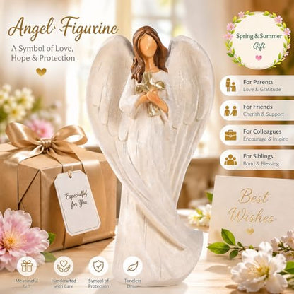 Hodao Cross Angel Figurine Hand-Painted Resin All-Season Gift - style: Holding a cross