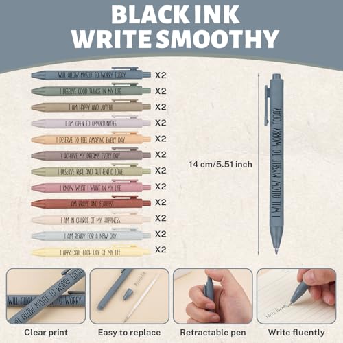 Sprial Notebooks with Pens Bulk, 48 Pack, 5.5 x 4.7 Inch Aesthetic - color: Bohemian