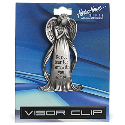 Dicksons Guardian Angel Scripture Silver Tone 2 inch Zinc Alloy Automotive Visor Clip (Pack of 2) - size: 2 inch (Pack of 2)