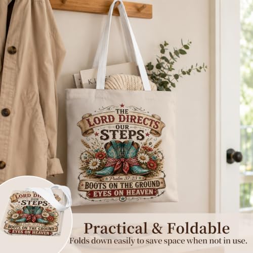 Western Cowgirl Canvas Tote Bag Cowgirl Gifts - color: Western Cowboy Theme 4