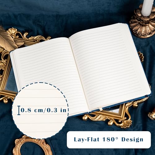 B5 Hardcover Journal for Women & Men -Butterfly Aesthetic Lined Notebook - color: Blue