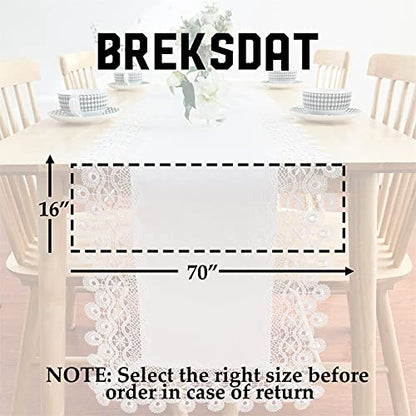 Lace Tablecloth Rectangle Fabric Washable Off White 16x70inch - color: H17879-white-1, size: 16*70