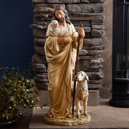 Trinity Church Supply Good Shepherd Statue Christian Religious Tabletop Figurine, 24 Inch Height