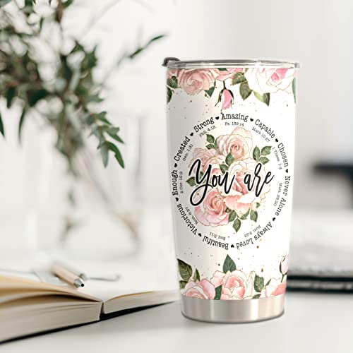 Christian Gifts For Women - Birthday Gift For Mom Friends Women Her Wife Coworkers Cups - Inspirational Religious Jesus Stainless Steel Tumblers 20oz - color: You Are