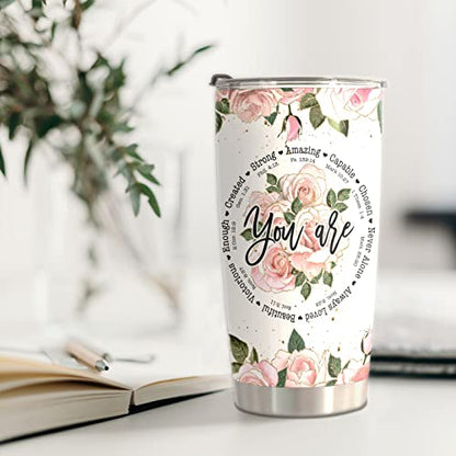 Christian Gifts For Women - Birthday Gift For Mom Friends Women Her Wife Coworkers Cups - Inspirational Religious Jesus Stainless Steel Tumblers 20oz - color: You Are