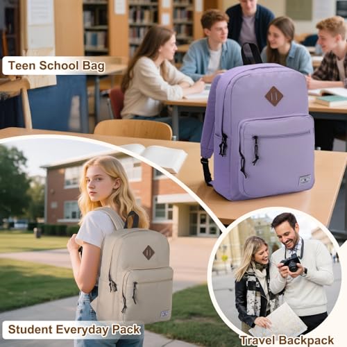 VX VONXURY Kids Backpack for School Travel,16.7 Inch Lightweight Bookbag - color: Beige