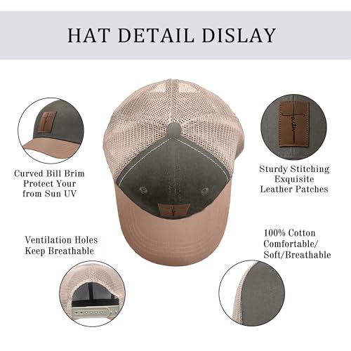 Christian Hats for Men & WomenJesus Cross HatChristianReligious GiftsforVarious Festivals&BirthdaysFaith Baseball/Trucker Cap - color: Light Green Faith