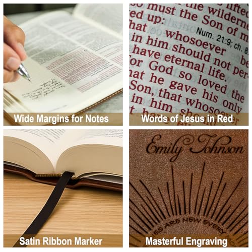 sinfinate Personalized NIV Journaling Bible with Custom Name Engraving, Christian Gift for Men, Women(Sunrise Hope)