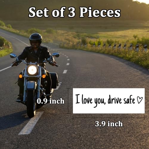 I Love You Drive Safe Mirror Stickers, 3X Car Decals for Women(Black) - color: Black-ILU,Drive Sfae