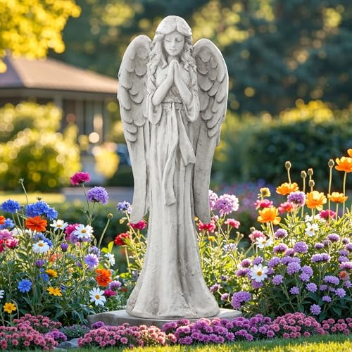 Angel Garden Statues Outdoor, Large 26 Inch Yard Praying Angel Decor - color: Praying Angel-26.4"