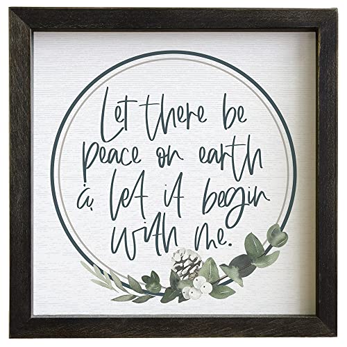 Simply Said, INC Rustic Frames, Peace on Earth - 10 x 10 in Distressed Rustic Sign RF1351 - color: Peace On Earth