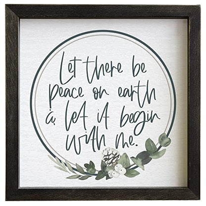 Simply Said, INC Rustic Frames, Peace on Earth - 10 x 10 in Distressed Rustic Sign RF1351 - color: Peace On Earth