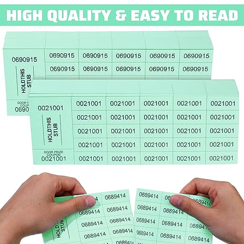 Kosiz 2000 Sheets Raffle Ticket 25 Bid Chinese Auction Tickets, Green - color: Green