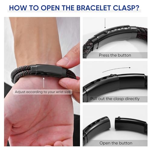 Christian Brown Leather Bracelet for Men - Double-Row Braided Leather Faith Cross Bracelets Bangle Religious Baptism Inspirational Bible Verse Jewelry Gift for Young Men Teenage, Adjustable Wristband - color: Jeremiah 29:11