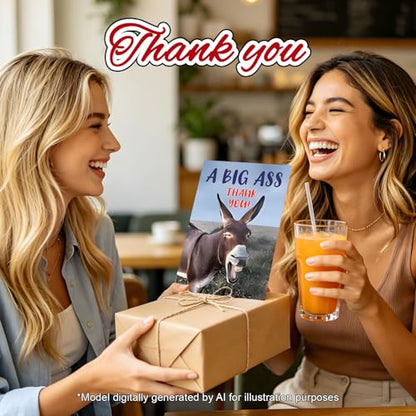 Thank You Cards with Envelopes, Funny Thank You Card for Friends, Coworkers - color: DXI#047