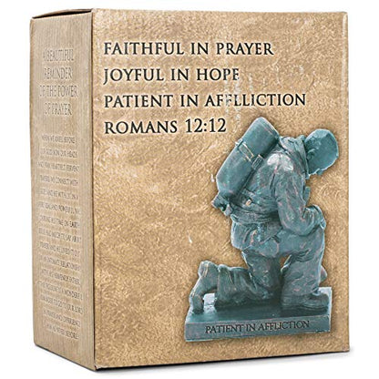 Dicksons Joyful in Hope Praying Firefighter 5 inch Gray Resin Stone Table Top Figurine - style: Joyful In Hope Praying Firefighter