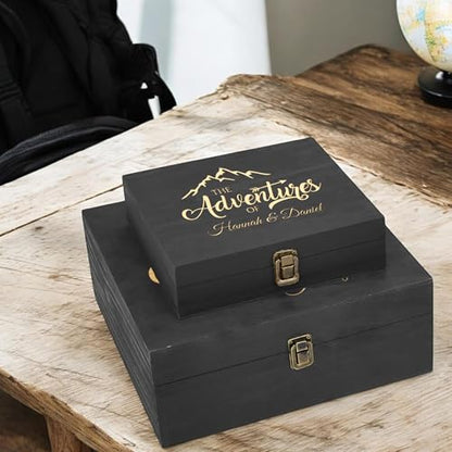 Personalized Adventure Memory Box, Engraved Travel Keepsake for Couples - style: 12. Adventure Box