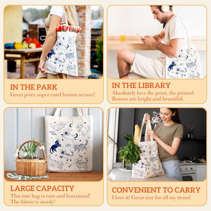 Aesthetics Canvas Tote Bag - Art Design Gift for Women, Reusable Purse Tote Bag with Inner Zip Pocket - style: Cat-05