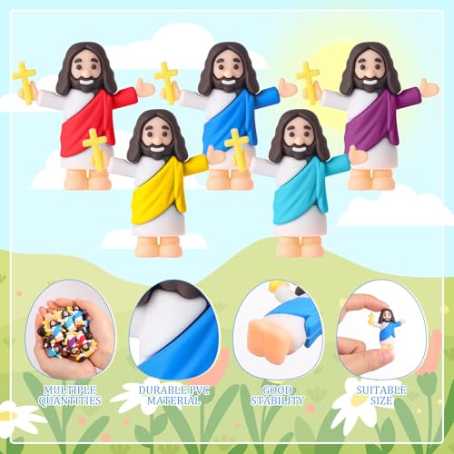 Barydat 50 Pcs Little Jesus Figures Bulk Mini Jesus Figurine Toys