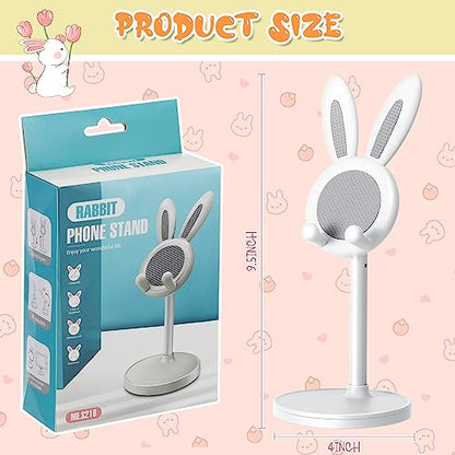 Kathfly 2 Pack Cute Phone Stand for Desk, Pink and White, Rabbit - color: Pink and White, style: Rabbit